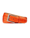 B&T Glazed American Alligator Belt with Nickel Buckle (Orange)